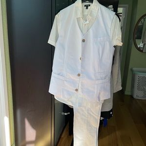 White summer "suit" (vest, shirt, slacks)